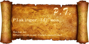Plakinger Tímea névjegykártya